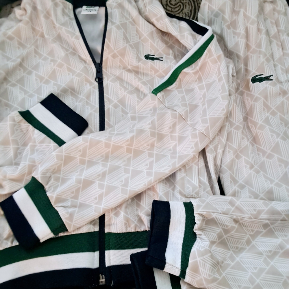 Lacoste Kids Matching Set in White and Green